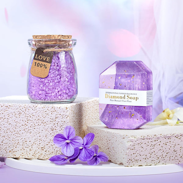 Gifts for Women, Get Well Soon Care Package,Feel Better Gifts for Women 8pcs Lavender Birthday Baskets for Her Mom, Sister, Female Friends