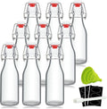 YEBODA 8Oz Swing Top Bottles - Glass Beer Bottle with Airtight Rubber Seal Flip Caps for Home Brewing Kombucha, Beverages, Oil, Vinegar, Water,