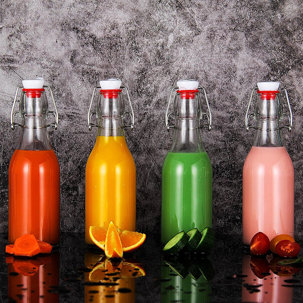 YEBODA 8Oz Swing Top Bottles - Glass Beer Bottle with Airtight Rubber Seal Flip Caps for Home Brewing Kombucha, Beverages, Oil, Vinegar, Water,