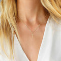 MONOZO Dainty 14K Gold Plated Cross Necklace for Women Jewelry Gifts Trendy | Pearl Cross Pendant Choker Necklaces for Women Girls, Baptism