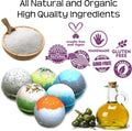 Organic Bath Bombs Gift Set for Men - Vegan Natural Ingredients - Absolutely Safe for Men - Relaxing Epsom, Himalayan, Dead Sea Salts & Essential
