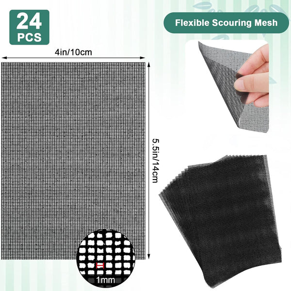 Skyley Flexible Scrubbing Screen Cleaning Mesh for Household 5.5 X 4 Inch Cleaner Toilet Hard Water Ring Remover Scouring Pad Abrasive Grit