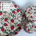 (4-Pack) Sourdough Reuseable Jar & Bowl Covers | Cute Baking Gift | 100% Cotton | Washable | Bread Proofing | Kitchen Food Storage Gifting |