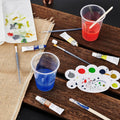100 PACK Plastic Measuring Cups, 10 oz Disposable Mixing Cups with 100 Wooden Mixing Sticks, Can Be Used for Epoxy Resin, Liquid Measuring, Paint,