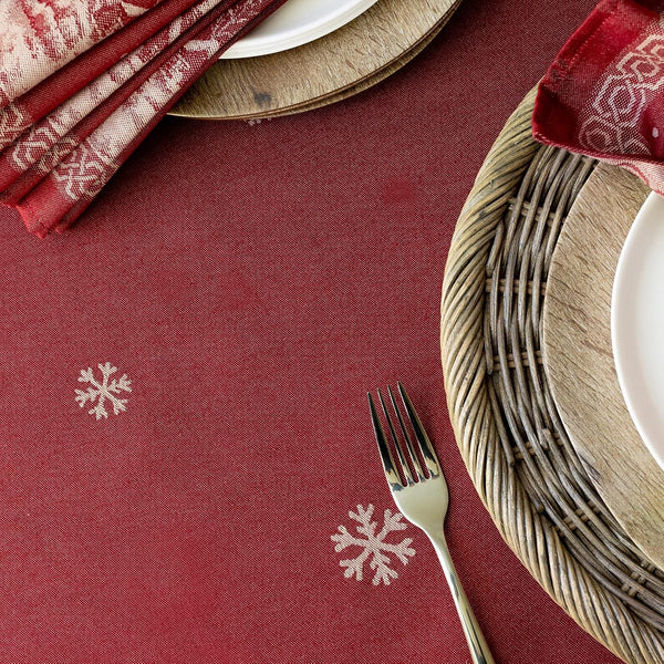 Benson Mills Engineered Jacquard Heavyweight Fabric Table Cloth, Holiday, Winter, and Christmas Tablecloth (Christmas Story, 60" x 140"