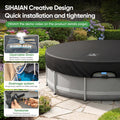 SIHAIAN 12 Ft Round Pool Cover, with Automatic Drain Pool Cover, Patented One-Piece Tensioning System Above Ground Pool Cover, Preventing