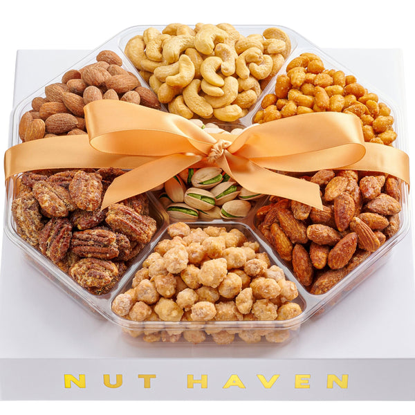 Fathers Day Nuts Gift Basket - Assortment of Sweet & Roasted Salted Gourmet Nuts - Assorted Food Gift Box for Husband, Dad, Him, Fathers Day,