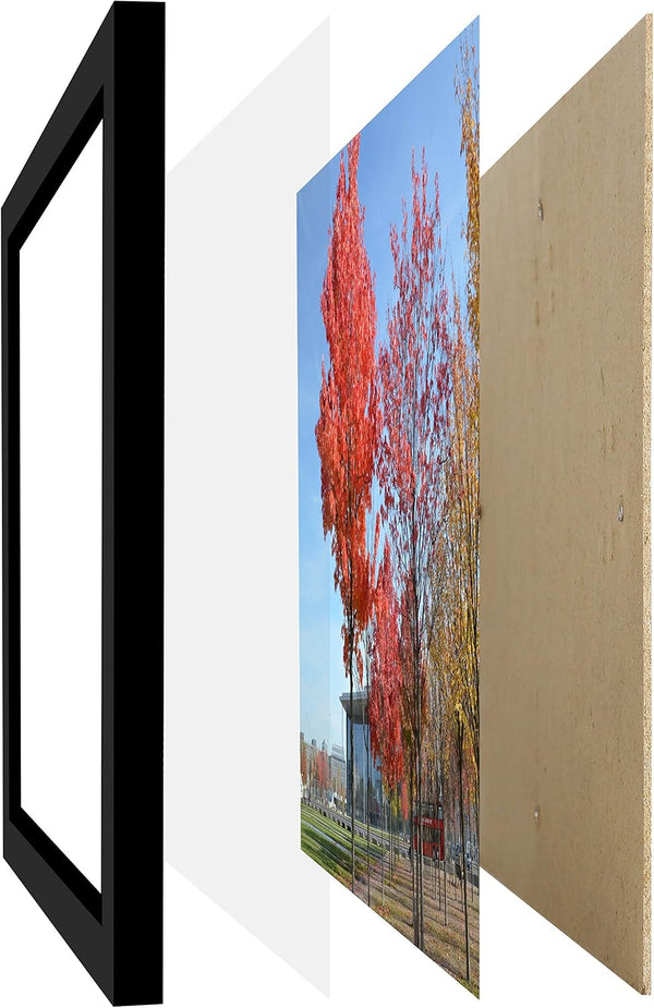Medog 13x13 Picture Frame for Wall, Square Record Album Photo Frame,1 Pack 1P Black 13x13