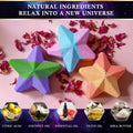 Space Rainbow Star Bath Bombs / 6 X 2.8Oz Luxury Bath Bomb Gift Set/Natural Essential Oils/Colourful Bubble and Non-Staining/Vegan, Cruelty