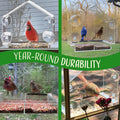Window Bird Feeder with Strong Suction Cups, Clear Window Feeders for Outside - Transparent Bird House, Balcony Glass Mount, Acrylic Cat, Kids &