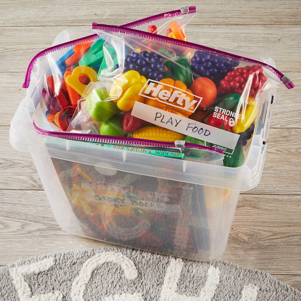 Hefty Slider Jumbo Storage Bags, 2.5 Gallon Size, 3 Boxes of 15 Bags (45 Total) 15 Count (Pack of 3)