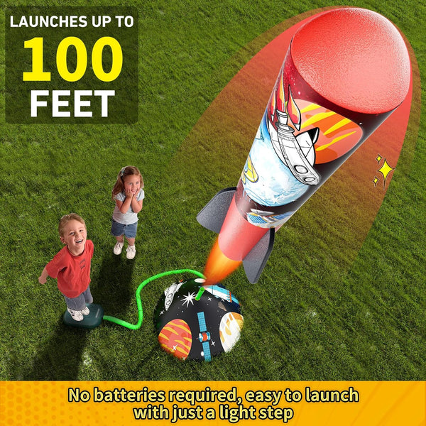 Toy Rocket Launcher for Kids - Outdoor Toys for Kids Ages 4-8, 8 Rockets 8P