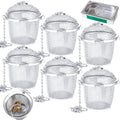 Potchen 6 Pcs Jewelry Cleaner Baskets Stainless Steel Jewelry Steam Cleaner Baskets for Watch Parts Small Items Cleaning Solution with Lock and
