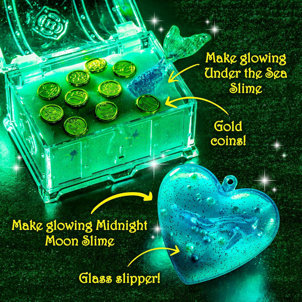 GirlZone Slime Kit - 42-Piece Apple-Scented DIY Slime Kit with Activator & Add-Ins - Princess & Mermaid Combo for Girls Ages 7+ - Heart
