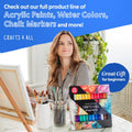 Crafts 4 All Acrylic Paint Set for Adults and Artists - 24 Pack of 12mL Paints with 3 Art Brushes, Non-Toxic Craft Paint for Easter Eggs, Ceramic