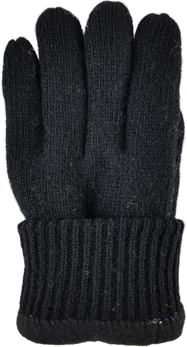 BRUCERIVER Men'S Pure Wool Knitted Gloves with Thinsulate Lining