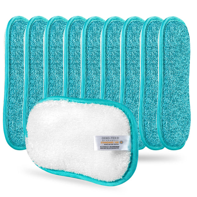 10 Pack Kitchen Dish Sponges Scrubber Non-Scratch Multi-Purpose Dishcloths, Sponge Along with Heavy Duty Scouring Power - Effortless Cleaning of