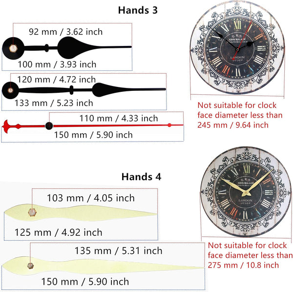TIKROUND 12888 Quartz DIY Wall Clock Movement Mechanism Repair Parts Replacement Kit Sweep Silent Movement,13mm (1/2 Inch) Maximum Dial Thickness,