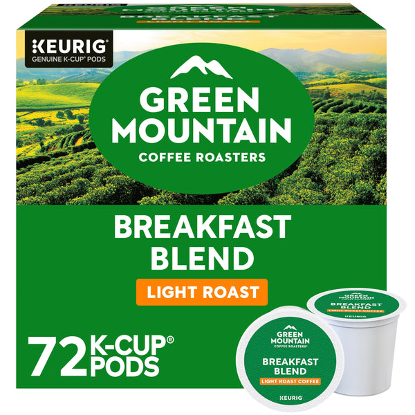 Green Mountain Coffee Roasters Breakfast Blend, Single-Serve Keurig K-Cup Pods, Light Roast Coffee Pods, 72 Count Breakfast Blend 72 Count (Pack of 1)