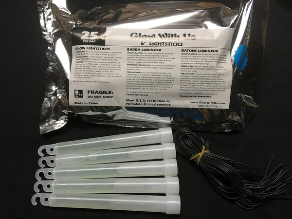 25 Pk 6” Blue Industrial Grade Bulk Glow Sticks | Bright Color, Glow 12-14 Hrs, Ideal for Night Time Parties, Events & Emergency 25 Glow Sticks Blue