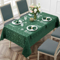 Scroll Damask Jacquard Square Green Tablecloth 52"X52"，Wipeable Table Cover for Dining Table, Buffet Parties and Camping Green 52" x 52" (Square)