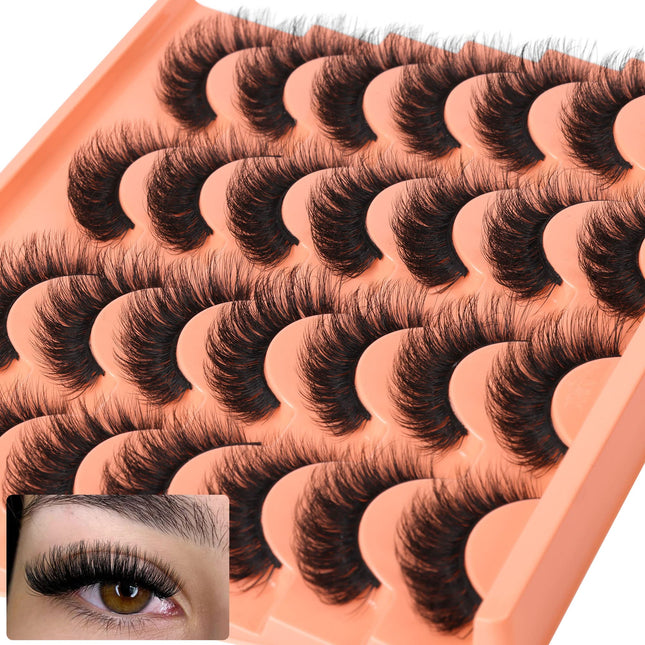 Short Lashes Natural Look False Eyelashes Thick Volume Faux Mink Lashes Pack Wis
