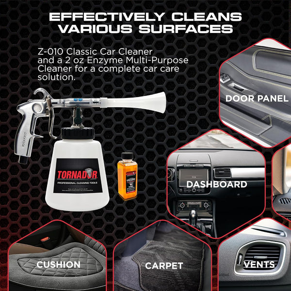 Tornador Z-010 Classic Car Cleaning Tool | Cyclonic Air Action for Interior & Exterior Surfaces | Cleans & Air Dries in Seconds | Essential