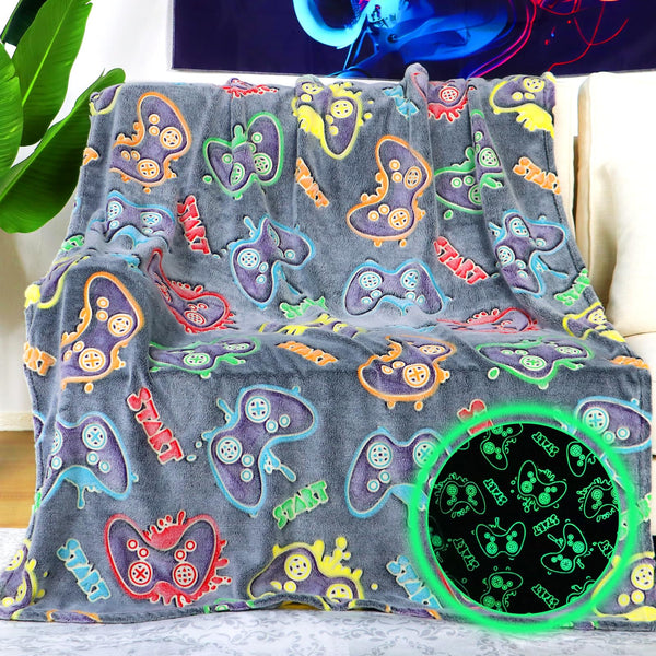 Gamer Blanket for Boys, Gaming Throw Blanket for Kids, Graduation Gifts for Kids Gamers, Gaming Room Decor, Birthday Gifts for Boys 8-12, 40"x50"
