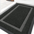 OLANLY Front Door Mat Outside 29.5x17, All-Season Heavy-Duty Rubber Doormat Black Classic Border Rectangular 29.5" x 17"