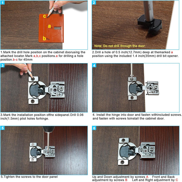 1/2 Inch Overlay Soft Close Cabinet Hinges, 10 Pack Slow Soft Close Hinges for Kitchen Cabinets Satin Nickel Hidden Self Closing Kitchen Cabinet