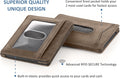 Compact RFID Sleeve Wallet Premium Leather Minimalist Money Clip Card Holder 10 Cards Good Old Brown
