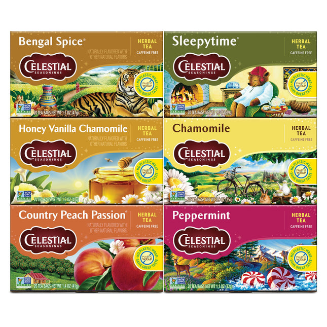 Celestial Seasonings Herbal Tea Variety Pack, Bengal Spice, Sleepytime, Honey Va