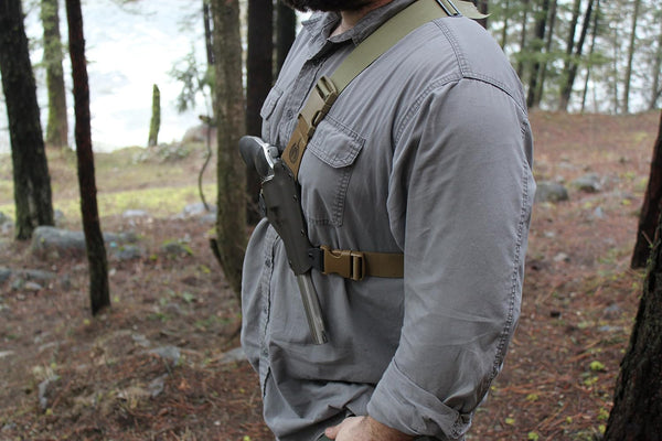 Kenai Chest Holster for Taurus Judge 2.5" or 3" Cyl, MAS Grey/Coyote, Right Hand****Does Not Fit the Public Defender*****