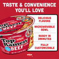 Nissin Top Ramen Bowl Ramen Noodle Soup, Beef, 3.28 Ounce (Pack of 6) Beef 3.28 Ounce (Pack of 6)