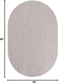 Unique Loom Outdoor Solid Collection Area Rug (5' 3" X 8' Oval Beige/Ivory)