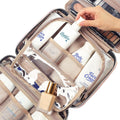 NISHEL Travel Toiletry Bag for Women, Portable Hanging Organizer for Travel-Sized Shampoo, Conditioner, Brushes Set, Makeup Accessories, Medium