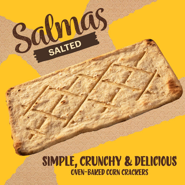 Sanissimo Salmas Salted, 20 packs of 3 Crackers, Oven Baked Corn Crackers, Gluten Free, Non GMO, Kosher Certified Salted (20PK)