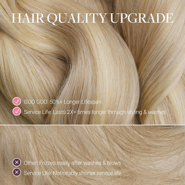 GOO GOO U Tip Hair Extensions - Real Human Hair, 14inch 50g 50S, Hot Fusion, Invisible Remy, 60A Platinum Blonde 14 Inch-50g-50S U-#60A Platinum