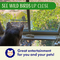 Window Bird Feeder with Strong Suction Cups, Clear Window Feeders for Outside - Transparent Bird House, Balcony Glass Mount, Acrylic Cat, Kids &