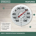 Springfield Indoor Outdoor Big and Bold Dial Thermometer, Wireless Thermometer with Easy to Read Large Numbers for Patio, Pool, and Indoor Areas,