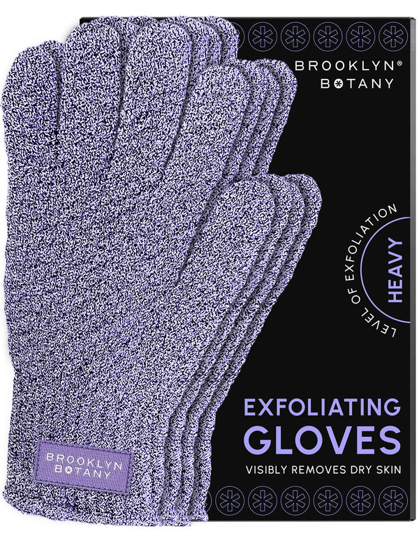 Brooklyn Botany Exfoliating Gloves for Bath and Shower Ã¢ÂÂ Heavy Duty Exfoliating Body Scrubber for Massage and Dead Skin Remover for Body