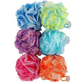 Bath Loofah Set, 6 Pack Shower Pouf Body Sponges with Suction Cups, Exfoliating Bath Accessories for Men and Women, Multicolor 6 Count (Pack of 1)