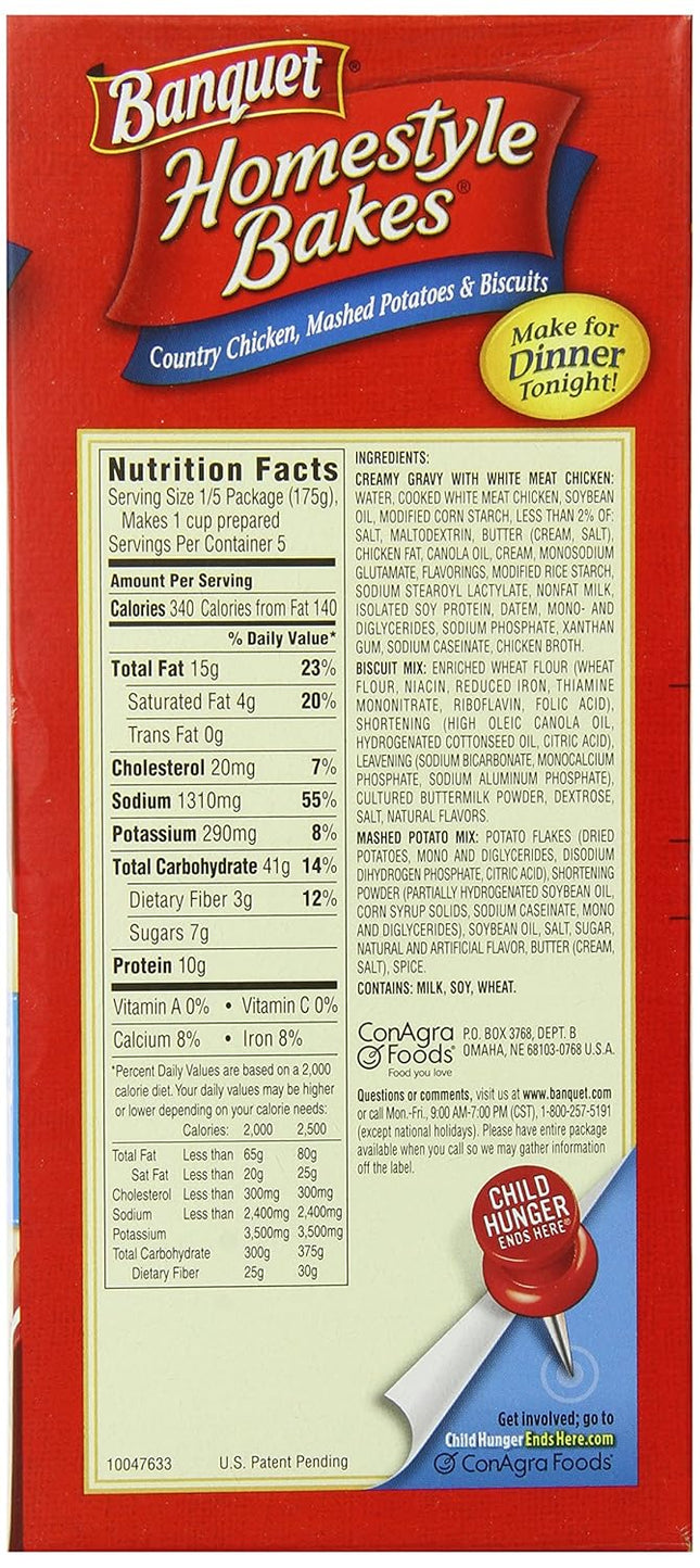 Banquet Homestyle Bakes Country Chicken, 30.9-Ounce Boxes (Pack of 6)