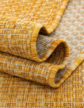 Unique Loom Collection Casual Transitional Solid Heathered Indoor/Outdoor Flatweave Area Rug (2' 2" X 3' 1" Oval, Corn Harvest Yellow)