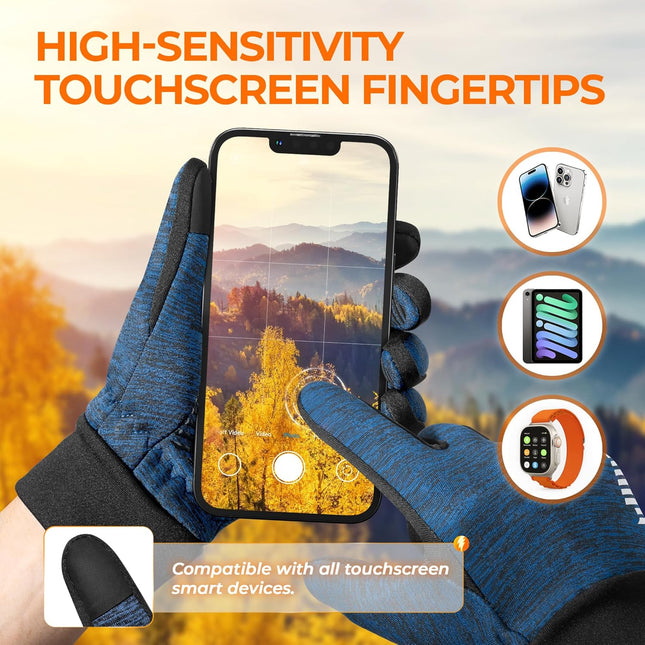 Rivmount Lightweight Winter Running Gloves, Touch Screen & Anti-Slip Warm Therma