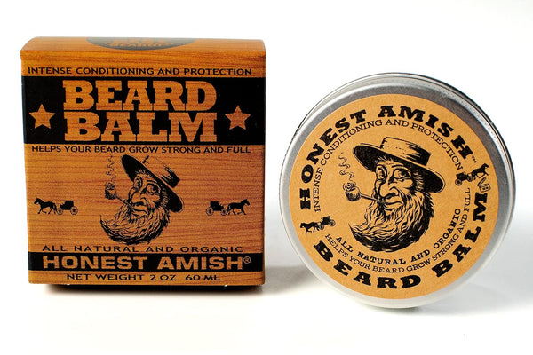 Honest Amish Beard Balm Leave-In Conditioner - Made with Only Natural and Organic Ingredients - 2 Ounce Tin