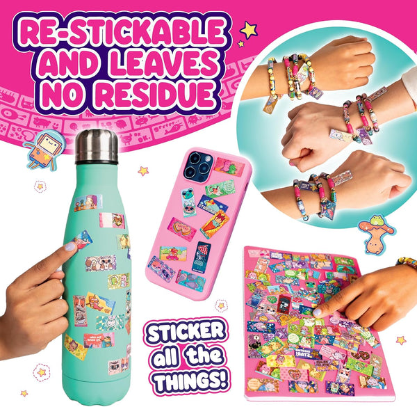Sky Castle Sticki Rolls Sticker Book Bracelet - 120 Holographic Stickers | Series 2, 50 Laminated Activity Pages, Collectible Kawaii Designs, Ages