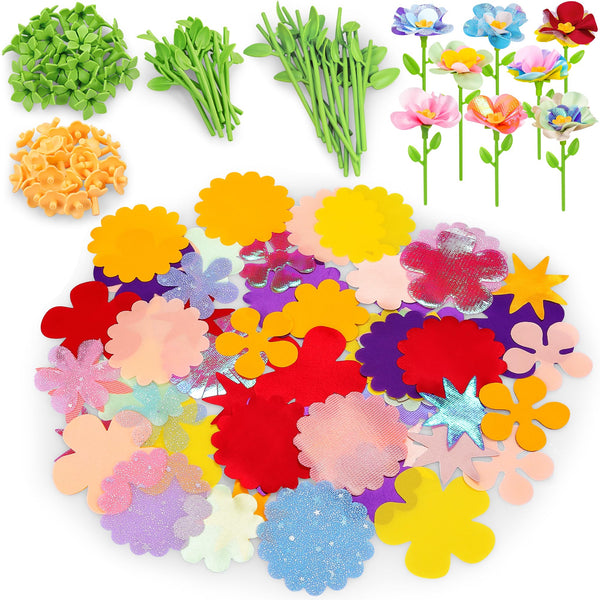 Toyly DIY Fabric Flower Bouquets Toys Accessories - Flowers Market Toy Fittings - Arts & Crafts Toy Parts Accessories Set