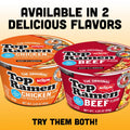 Nissin Top Ramen Bowl Ramen Noodle Soup, Beef, 3.28 Ounce (Pack of 6) Beef 3.28 Ounce (Pack of 6)