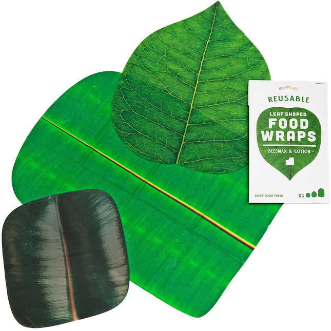 Suck UK | Leaf-Shaped Beeswax Wraps | Eco Friendly Beeswax Wrap | Reusable Food Storage | Kitchen Organization | Food St